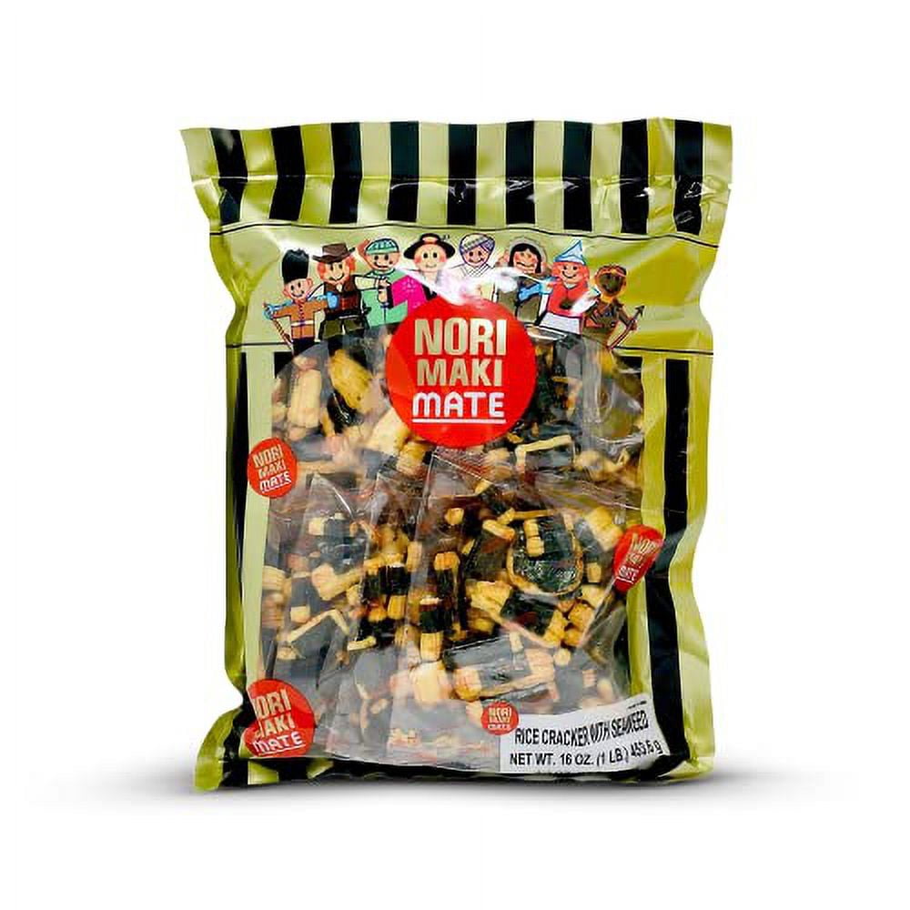 Shirakiku Norimaki Arare Mate Crispy Japanese Rice Cracker Glutinous Rice, Soy Sauce and
