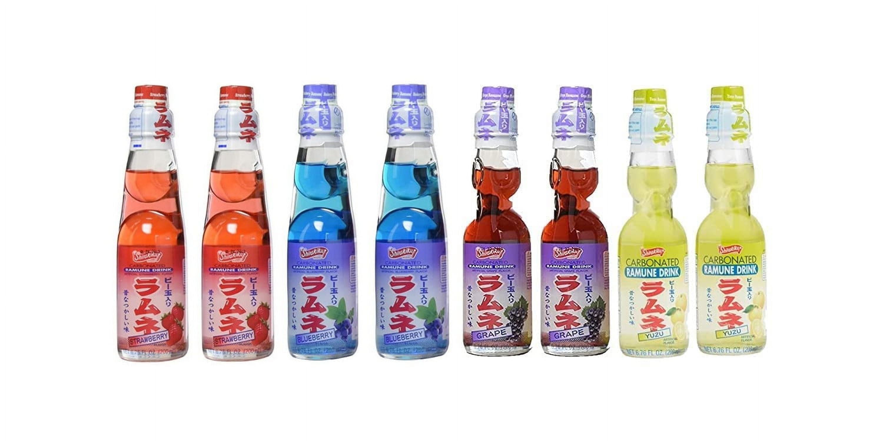 Shirakiku Ramune Japanese Soft Drink 8 Bottles 676 Fl Oz Each Original Strawberry