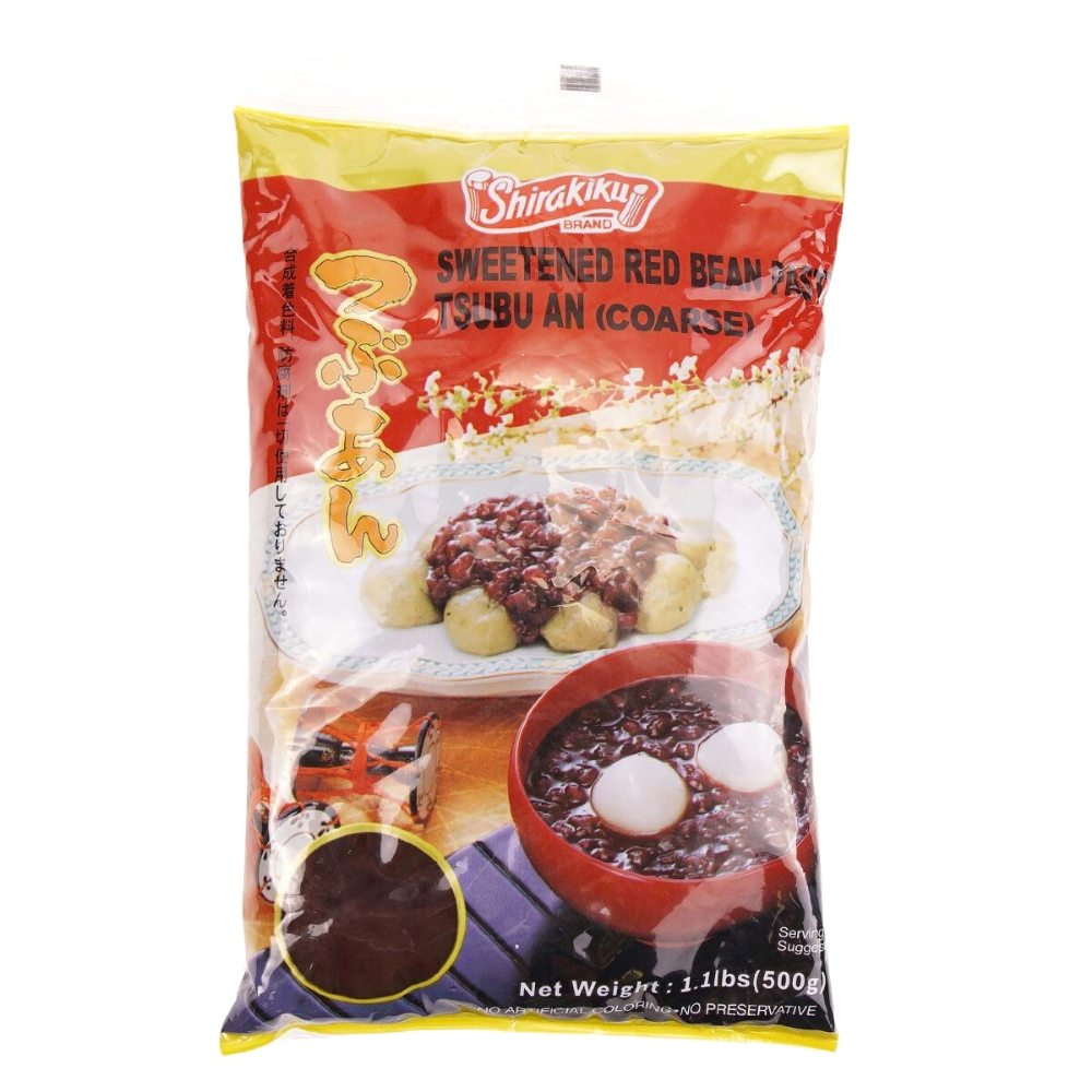 Tsubu-an ① Shirakiku Sweetened Red Bean Paste, Tsubu an, 1.10lbs (500g