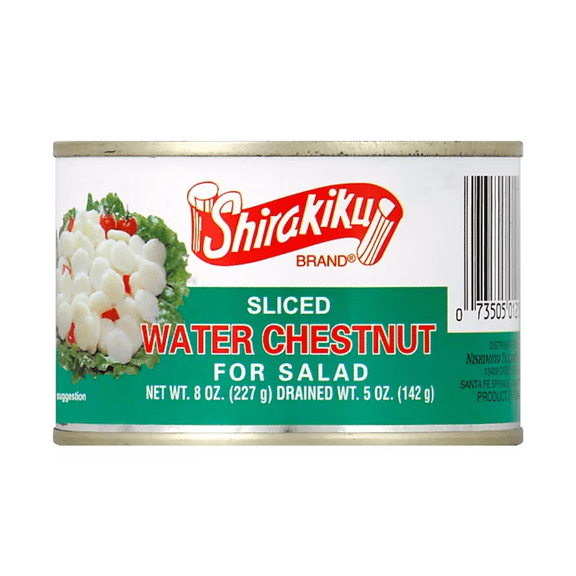 Shirakiku Water Chestnuts Sliced, 8 oz, Contains Chestnuts, Does Not Contain Dairy