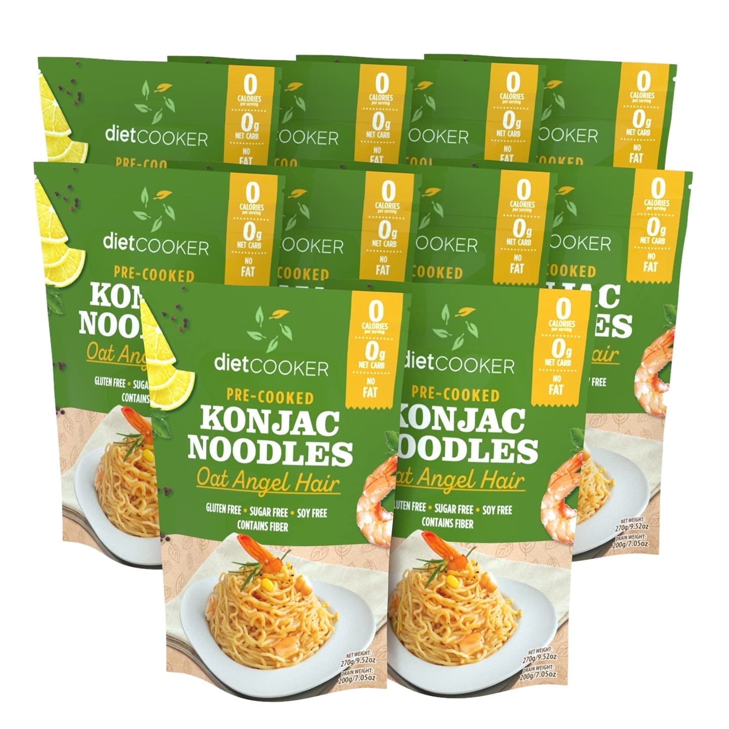 DIET COOKER Konjac Noodles 10 Pack, Low Calorie, Keto & Vegan