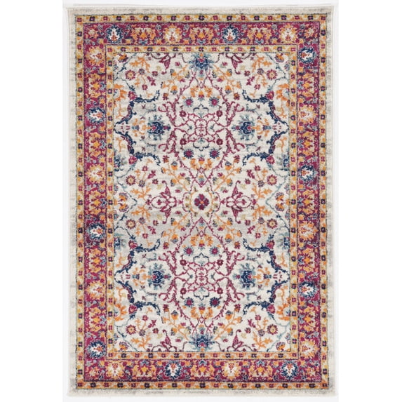 Shiraz Sabine Ivory/Raspberry Rug, Multiple Sizes