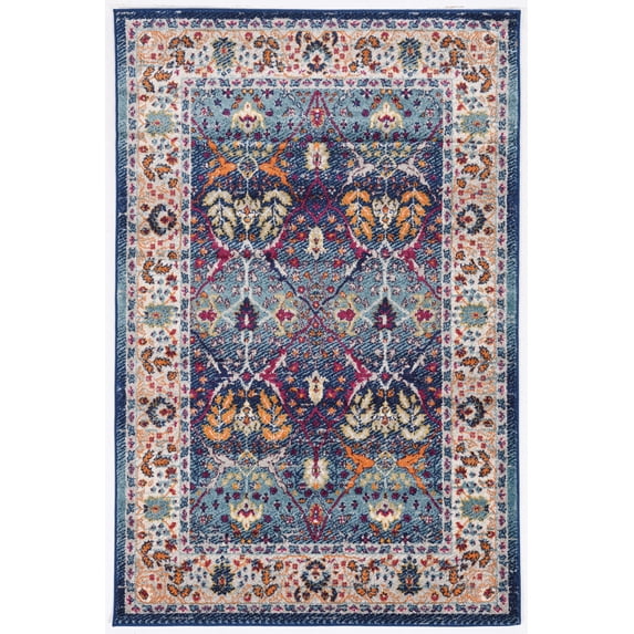 Shiraz Sabine Teal/Ivory Rug, Multiple Sizes