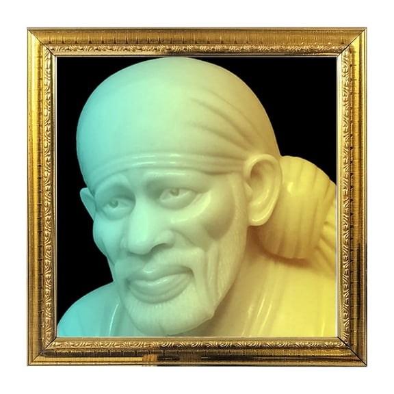 Shirdi Sai Baba God Idol Photo Frame for Pooja Hindu Bhagwan Devi Devta Photo Frame Wall Decor Puja Temple Photo Frame 5.4 in