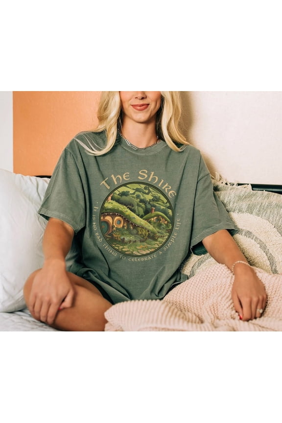 The Shire Comfort Colors Shirt, The Shire Lotr Shirt, Distressed Fantasy Merch, Hobbit Poster Shirt, Bilbo Baggins Fan, Frodo Aragon Elven, Hobbit Lovers
