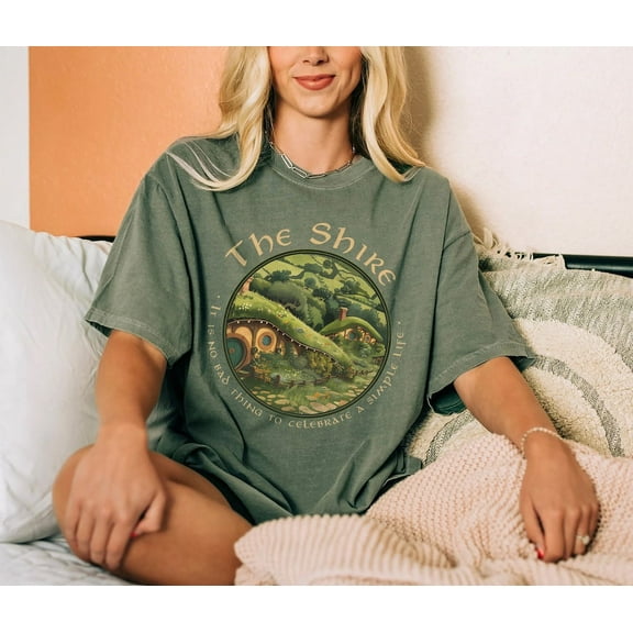 The Shire Comfort Colors Shirt, The Shire Lotr Shirt, Distressed Fantasy Merch, Hobbit Poster Shirt, Bilbo Baggins Fan, Frodo Aragon Elven, Hobbit Lovers