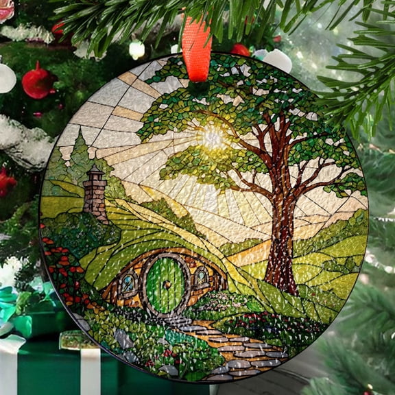 Shire GLASS Suncatcher, Shire Scenery Decor, Countryside Lover Decor, Vintage Lover Decor, England Countryside Decor, Suncatcher Gift, Ornament 2025, Holiday 2025, Holiday