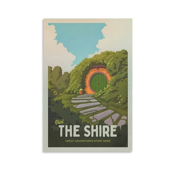 The Shire LOTR Middle Earth Hobbit Vintage World Map(4) Art Poster Canvas Painting Decor Wall Print Photo Gifts Home Modern Decorative Posters 12x18inch(30x45cm)