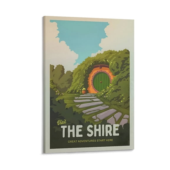 The Shire LOTR Middle Earth Hobbit Vintage World Map(4) Gifts Canvas Painting Poster Wall Art Decorative Picture Prints Modern Decor 24x36inch(60x90cm)