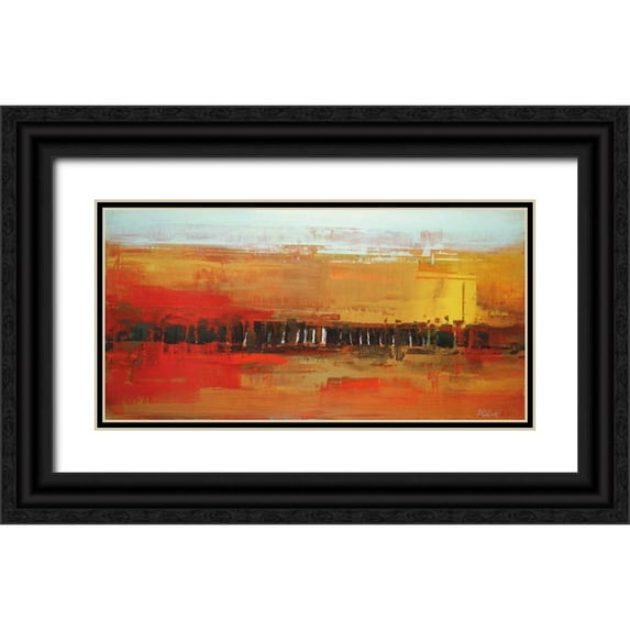 Shire, Martin 14x9 Black Ornate Wood Framed with Double Matting Museum Art Print Titled - Duet