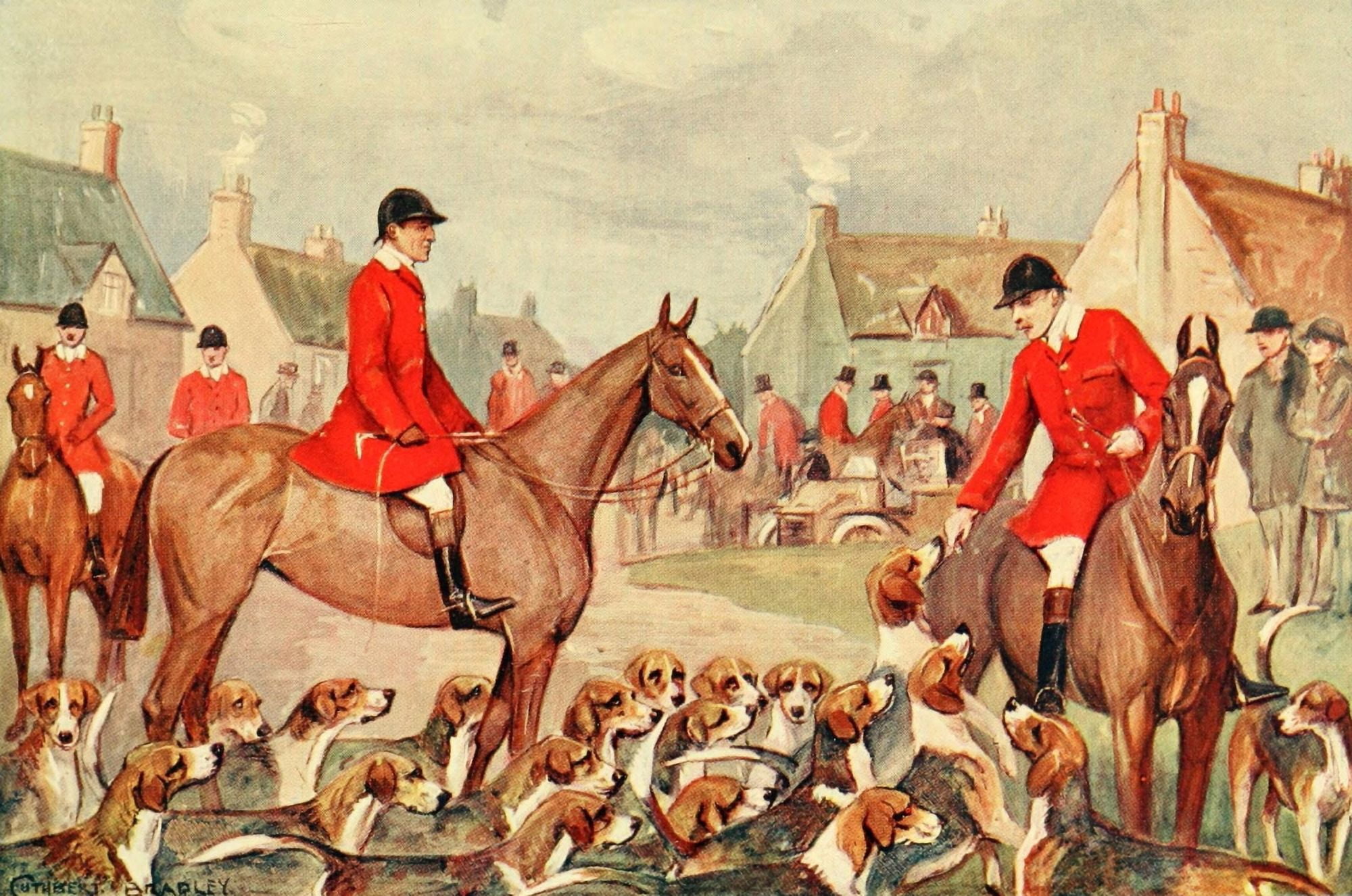 Shire to Shire 1912 Pytchley Hounds Canvas Art - C Bradley (18 x 24)