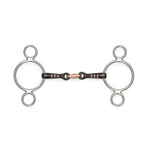 Shires 2 Ring Sweet Iron Gag with Raised Ribs Bit Sweet Iron 6"