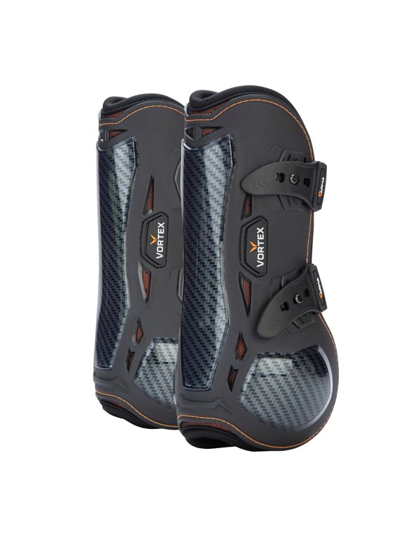 Shires ARMA Vortex Tendon Boots - Black Professional High-Impact Horse Leg Protection Full