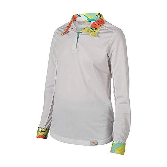 Shires Aubrion Ladies Equestrian Shirt Citrus Strokes XSmall