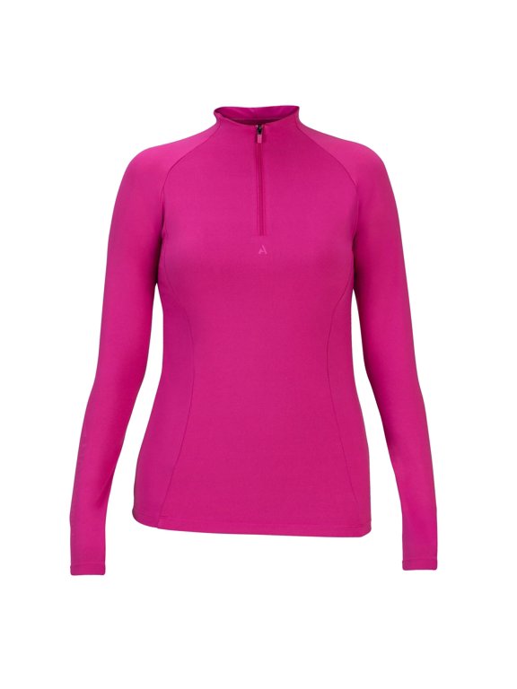 Shires Aubrion React Long Sleeve Base Layer - Performance Equestrian Riding Top Fuchsia / Large