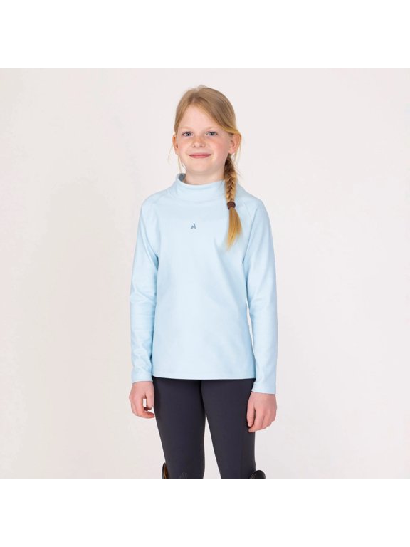 Shires Aubrion React Relaxed Base Layer - Young Rider Youth Equestrian Riding Top Arctic Blue / 11/12yrs