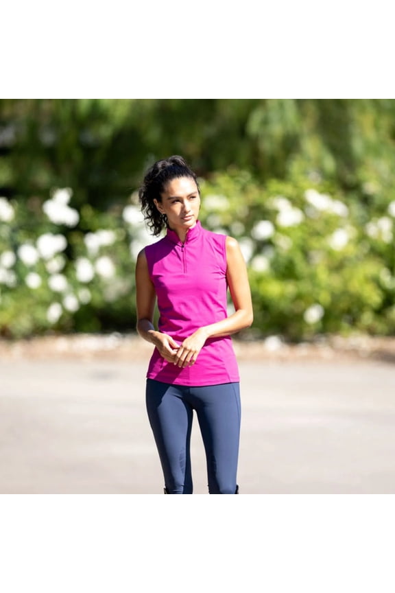 Shires Aubrion React Sleeveless Equestrian Base Layer - Breathable Performance Riding Top - Multiple Sizes Fuchsia / XXXL
