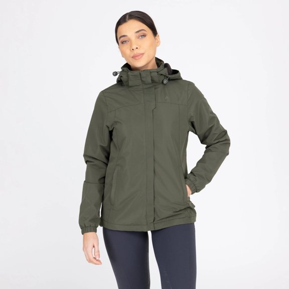 Shires Aubrion React Thermal Waterproof Coat - Khaki - Insulated Winter Riding Jacket S