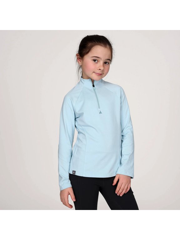 Shires Aubrion React Young Rider Winter Base Layer - Thermal Equestrian Riding Top Arctic Blue / 13/14yrs