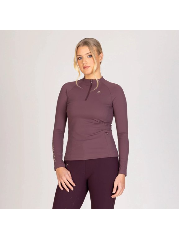 Shires Aubrion Winter Long Sleeve Equestrian Riding Base Layer - Multiple Sizes Thistle / M
