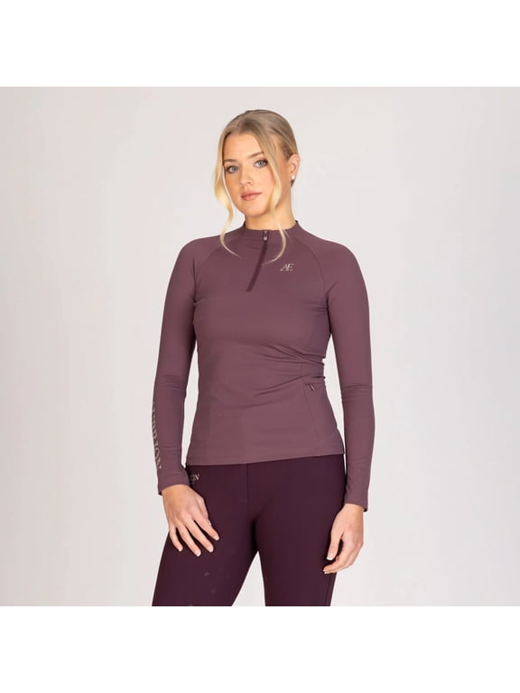 Shires Aubrion Winter Long Sleeve Equestrian Riding Base Layer - Multiple Sizes Thistle / XXXL
