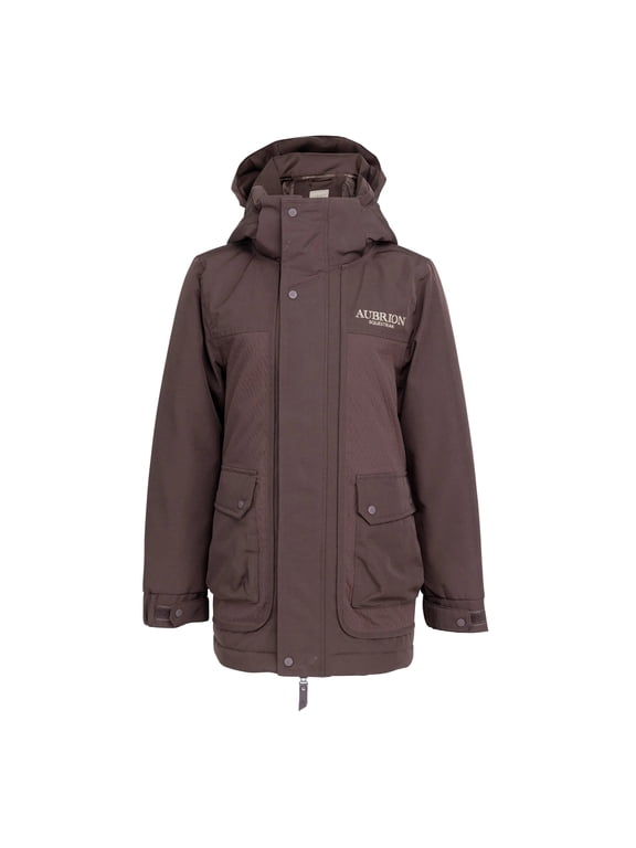 Shires Aubrion Young Rider Equestrian Winter Coat - Espresso - Warm Insulated Barn Jacket 11/12YRS