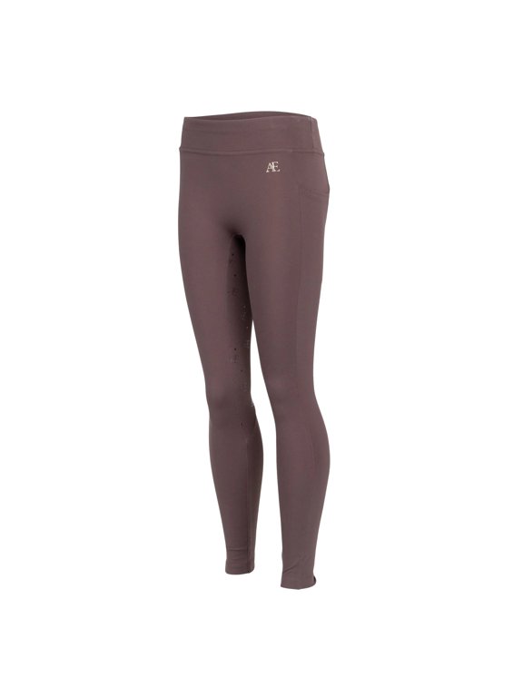 Shires Aubrion Young Rider Winter Riding Tights - Thermal Fleece Lined Equestrian Leggings - Youth Sizes Espresso / 13/14yrs