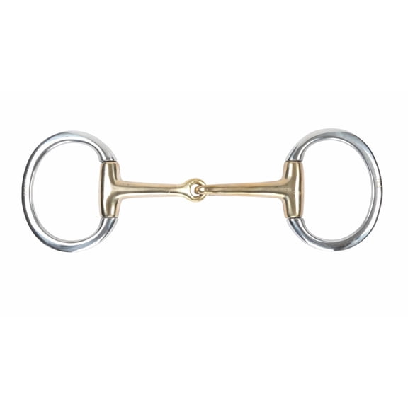 Shires Brass Alloy Flat Ring Jointed Eggbutt Snaffle Bit - Multiple Sizes 4.5
