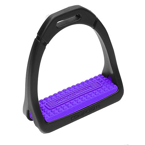 Shires Compositi Premium Profile Lightweight Polymer Horse Stirrups - Black - 4 3/4" Width Purple / Adult