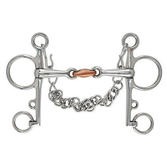 Shires Double Jointed Copper Lozenge Pelham Bit Stainless Steel 4.5"