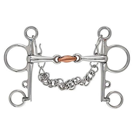 Shires Double Jointed Copper Lozenge Pelham Bit Stainless Steel 5.5"