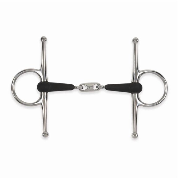 Shires Equikind+ Peanut Link Full Cheek Snaffle Bit - Synthetic Apple Scented - Multiple Sizes 4.5