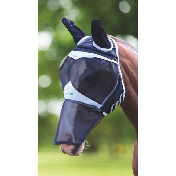Shires Fine Mesh Fly Mask with Ears & Nose (S Pony, Black)