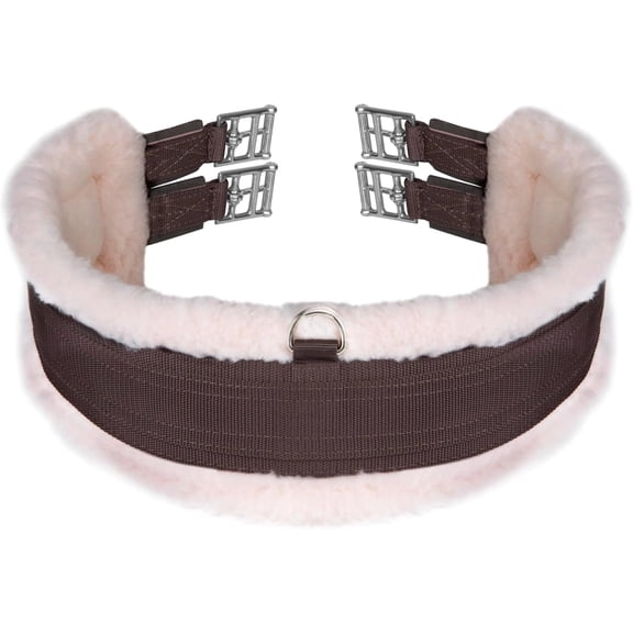 Shires Fleece Lined Girth #1917: Ultimate Comfort for Your Horse Brown/White / 36