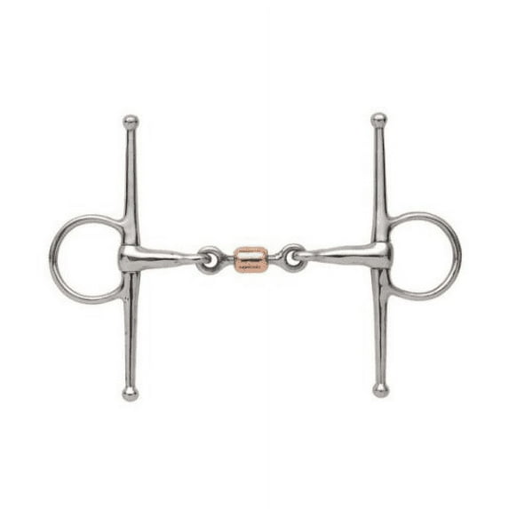 Shires Full Cheek Snaffle With Copper Peanut Bit Stainless Steel 4.5"