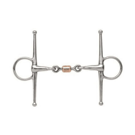 Shires Full Cheek Snaffle With Copper Peanut Bit Stainless Steel 5"