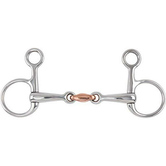 Shires Hanging Cheek Copper Lozenge Snaffle Bit Stainless Steel 4.5"