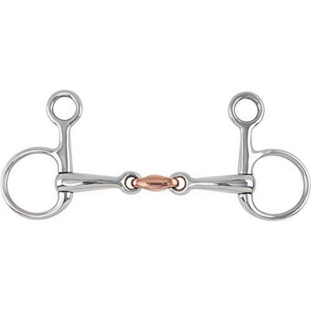 Shires Hanging Cheek Copper Lozenge Snaffle Bit Stainless Steel 6"