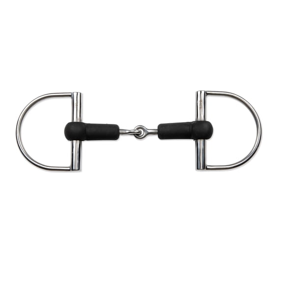 Shires Hunter Dee Horse Bit with Rubber Jointed Mouth - Stainless Steel 5