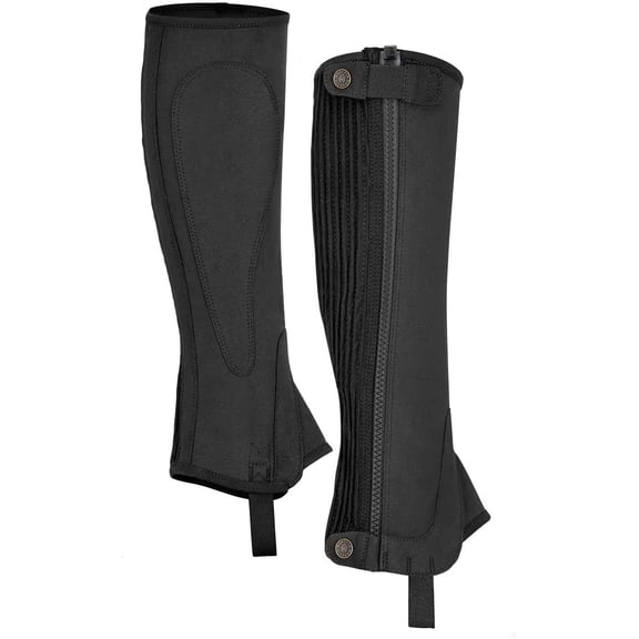 Shires Moretta Amara Black Adult Half Chaps - UltraFit Grip & Machine Washable - Multiple Sizes Short Small