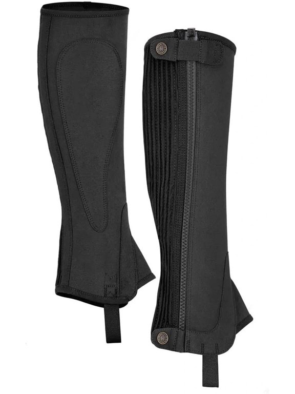 Shires Moretta Amara Black Adult Half Chaps - UltraFit Grip & Machine Washable - Multiple Sizes Short Small