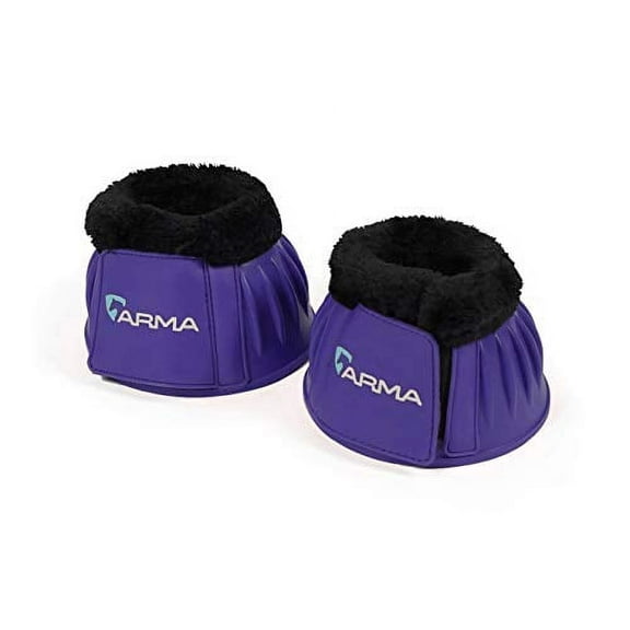 Shires Arma Overreach Fleece Bell Boots: Ultimate Hoof Protection Purple / Full