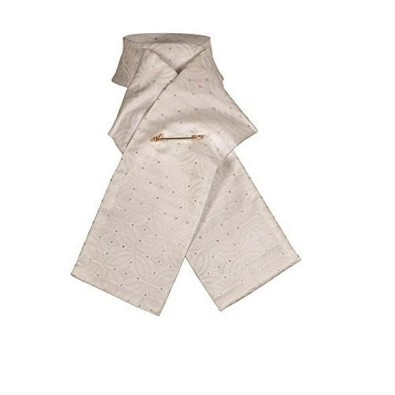 Shires Ready Tied Brocade Riding Stock Tie White Small