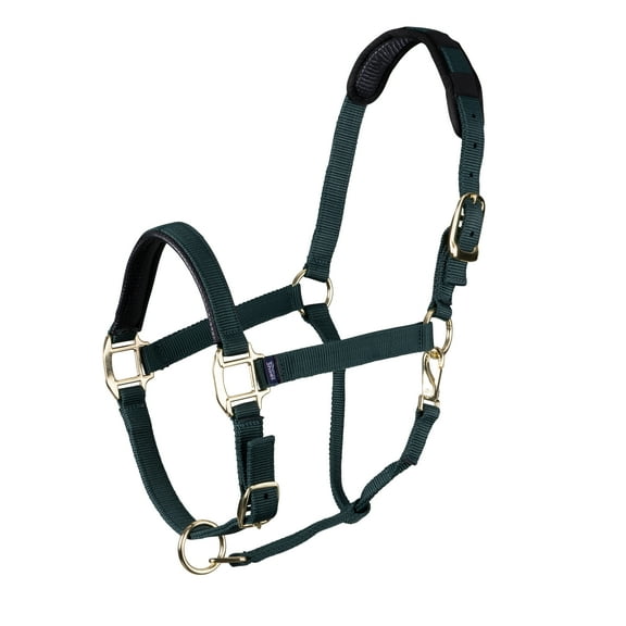 Shires Topaz Leather Breakaway Nylon Headcollar Dark Green XFull