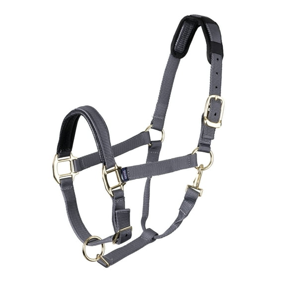 Shires Topaz Leather Breakaway Nylon Headcollar Grey X-Full