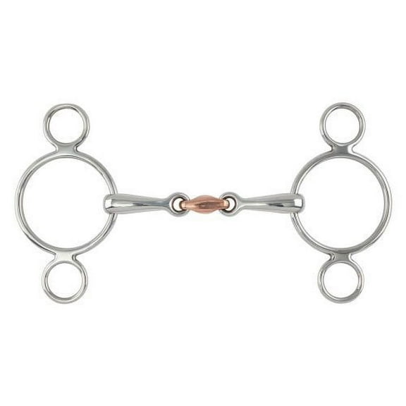 Shires Two Ring Copper Lozenge Gag Bit Stainless Steel 5.5"