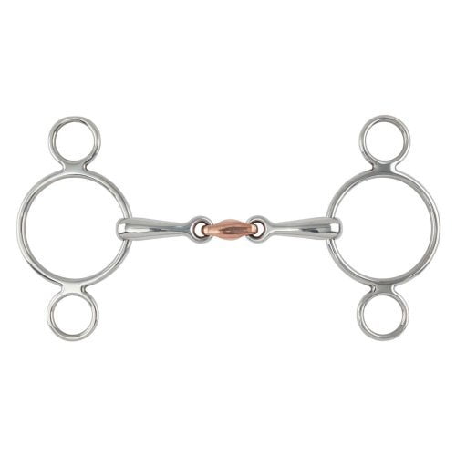 Shires Equestrian Two Ring Copper Lozenge Gag Bit #528 6"