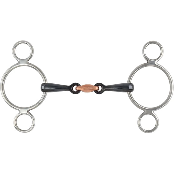 Shires Two Ring Sweet Iron Gag with Raised Ribs #520R 4.5"