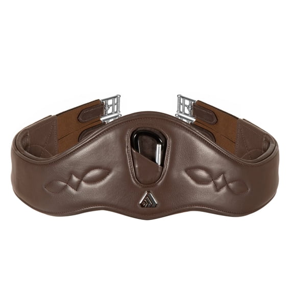 Shires Velociti Lusso Anatomical Girth - Premium Ergonomic Padded Leather Horse Girth Havana / 42