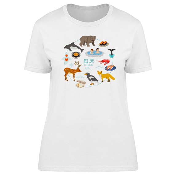 Shiretoko Tourism Doodles Tee Women's -Image by Shutterstock